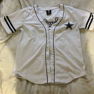 White Button-Up Dallas Cowboys Jersey